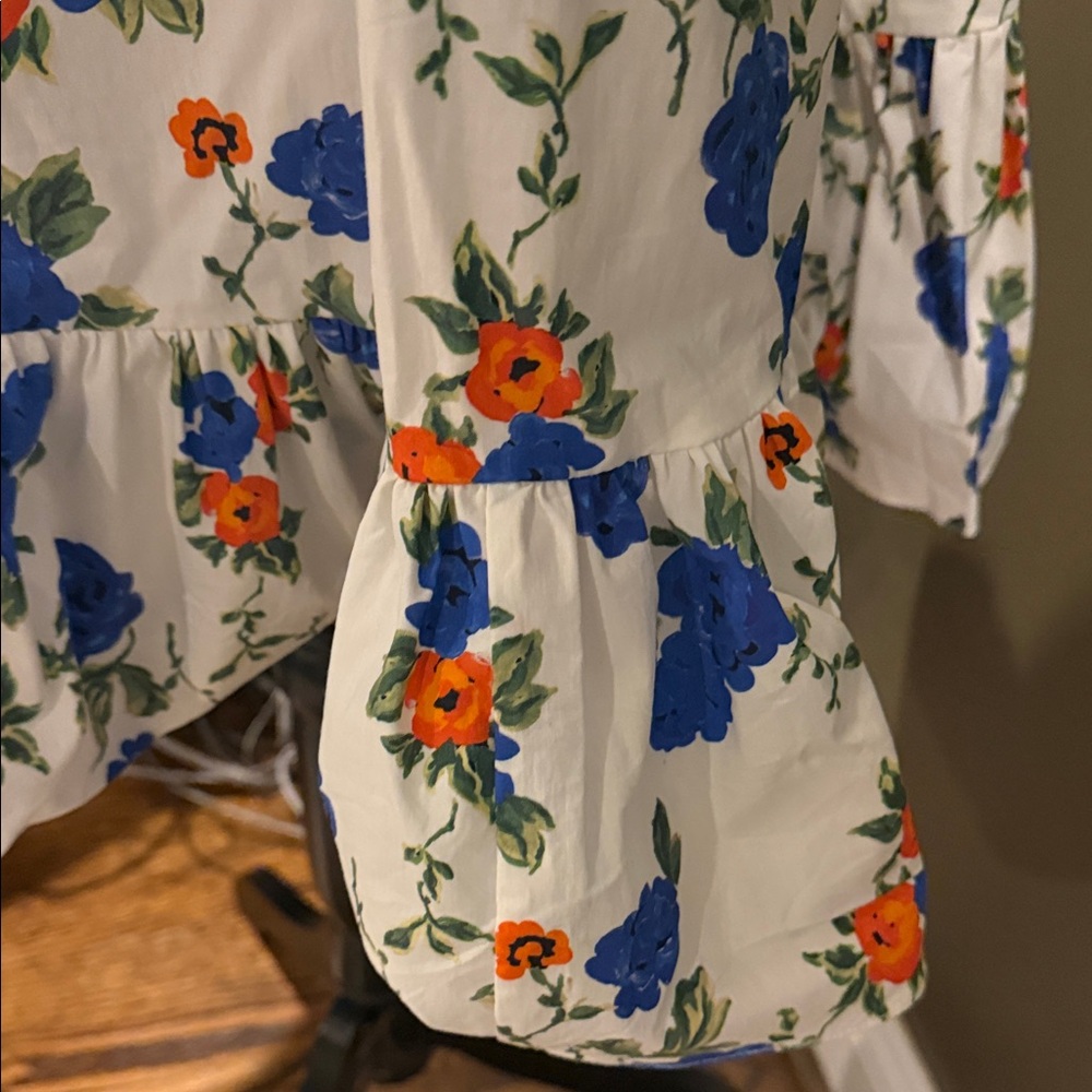 Caroline Constas Laurel Ruffled Floral-Print Cotton-blend Mini Dress - Picture 8 of 10